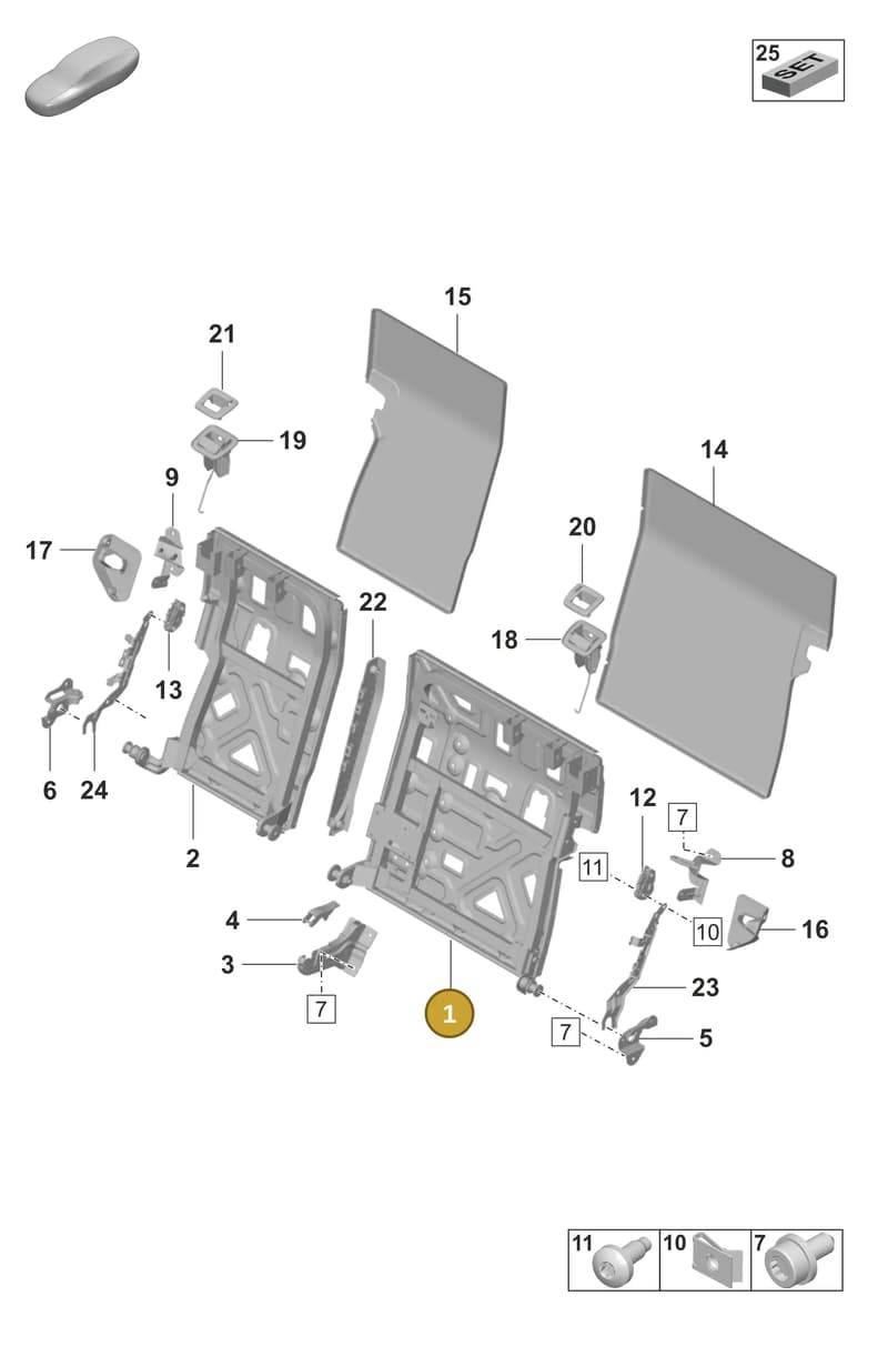 9J1885045D — Porsche Taycan Sport Turismo (2023-2025) diagram p56818000, position 1