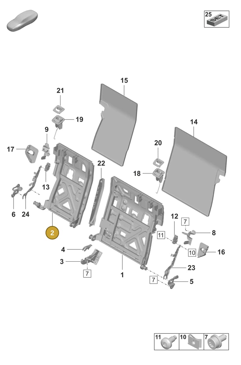 9J1885045E — Porsche Taycan Sport Turismo (2023-2025) diagram p56818000, position 2