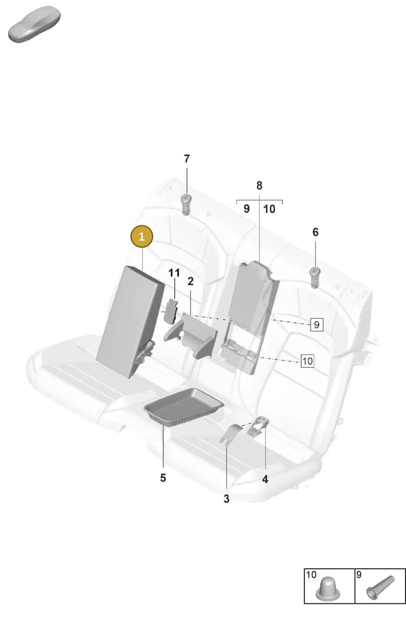 9J1885081COH7 — Porsche Taycan Sport Turismo (2019-2024) diagram p56818600, position 1