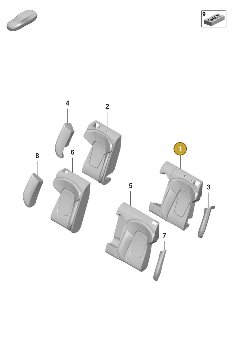 9J1885175D — Porsche Taycan Sport Turismo (2023-2025) diagram p56818320, position 1