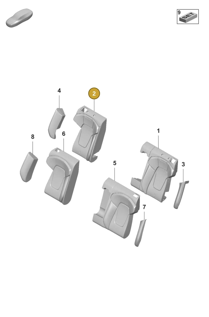 9J1885176D — Porsche Taycan Sport Turismo (2023-2025) diagram p56818320, position 2