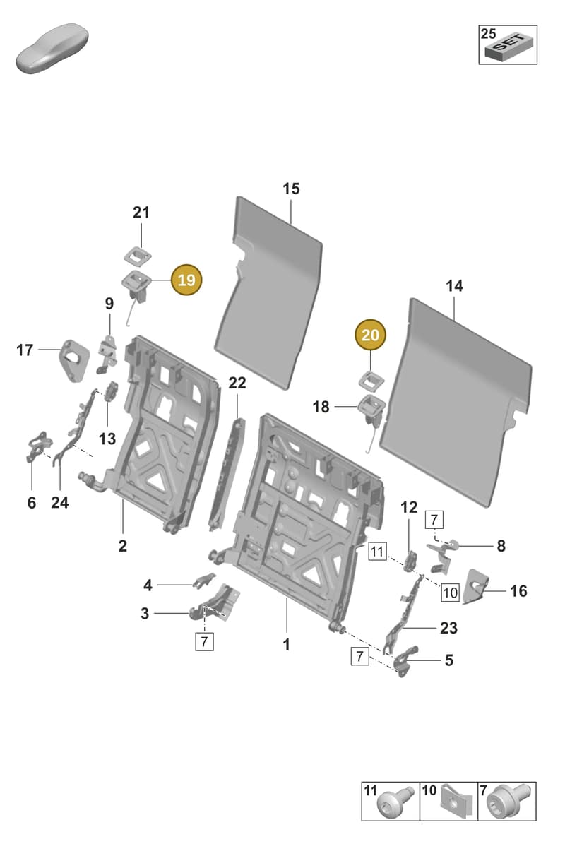 9J18858175Q0 — Porsche Taycan Sport Turismo (2023-) diagram p56818000, position 19+20