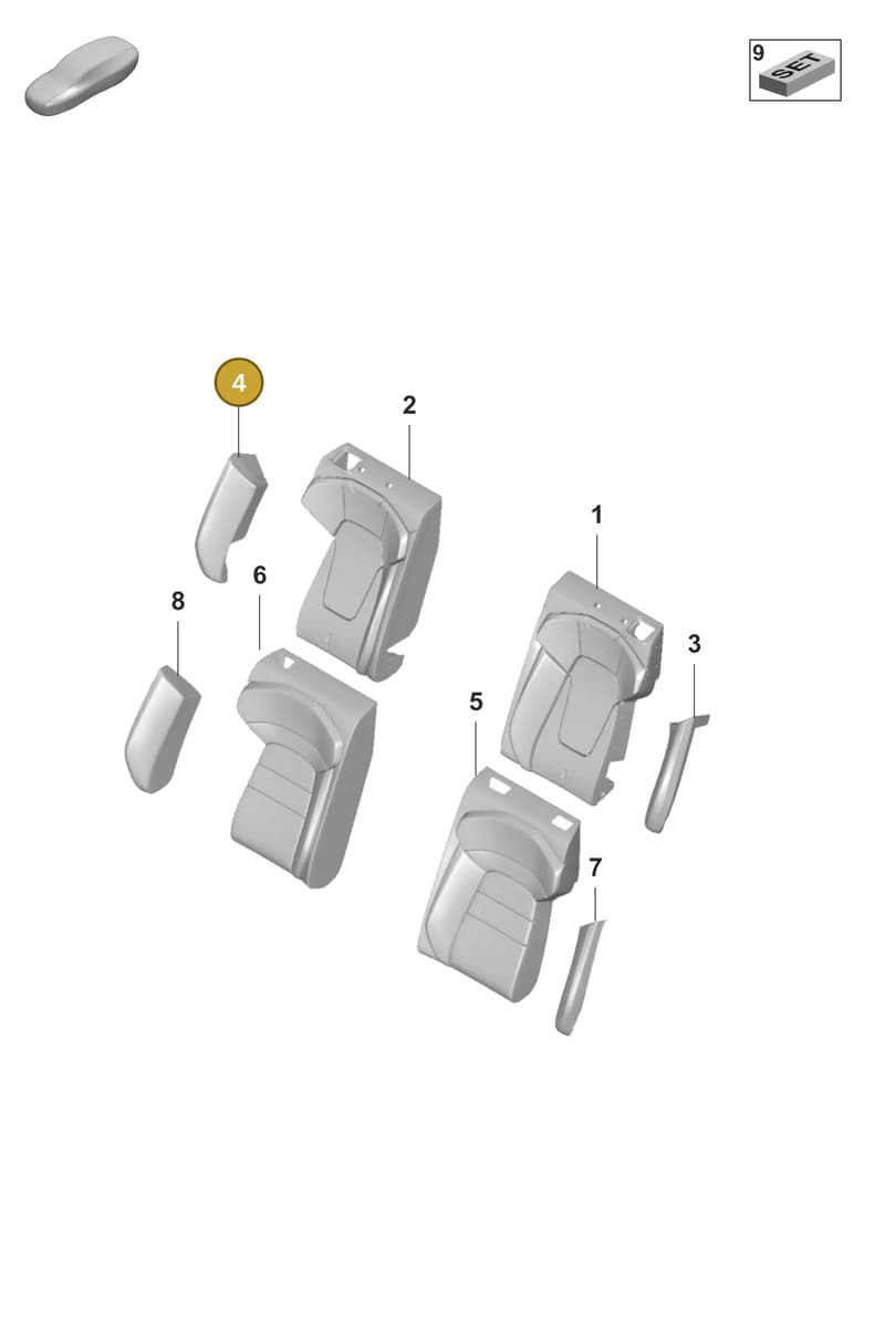 9J1885892D — Porsche Taycan Sport Turismo (2023-2025) diagram p56818310, position 4