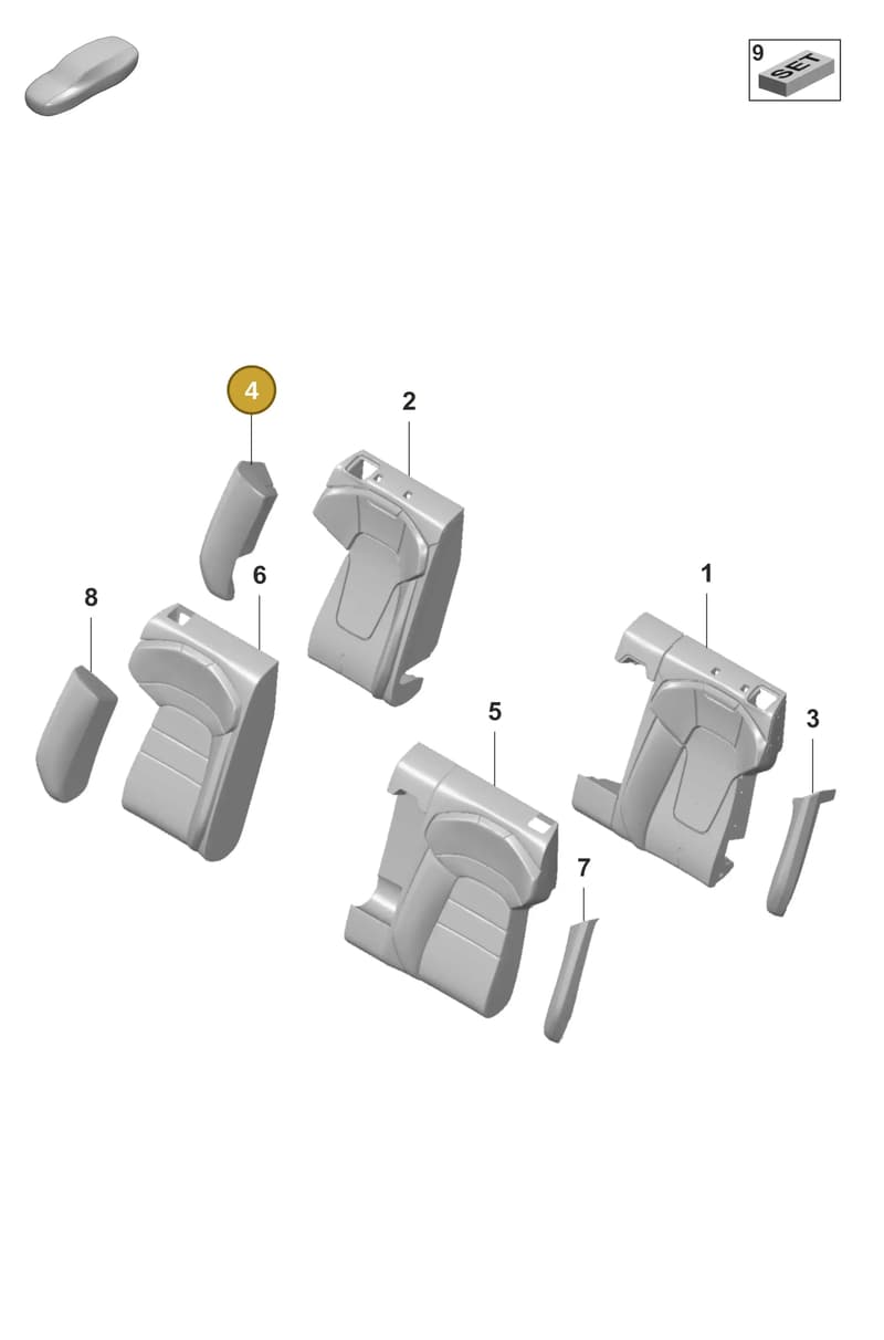 9J1885892D — Porsche Taycan Sport Turismo (2023-2025) diagram p56818300, position 4