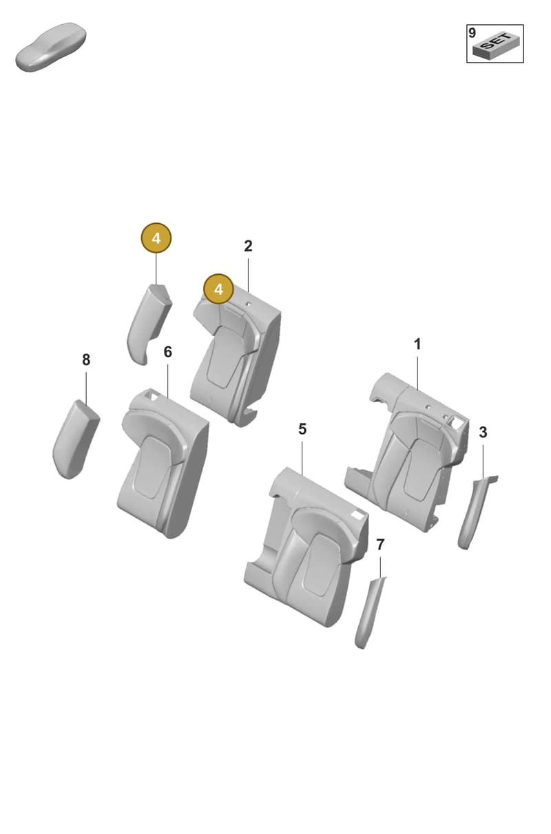 9J1885892E — Porsche Taycan Sport Turismo (2023-2025) diagram p56818320, position 4