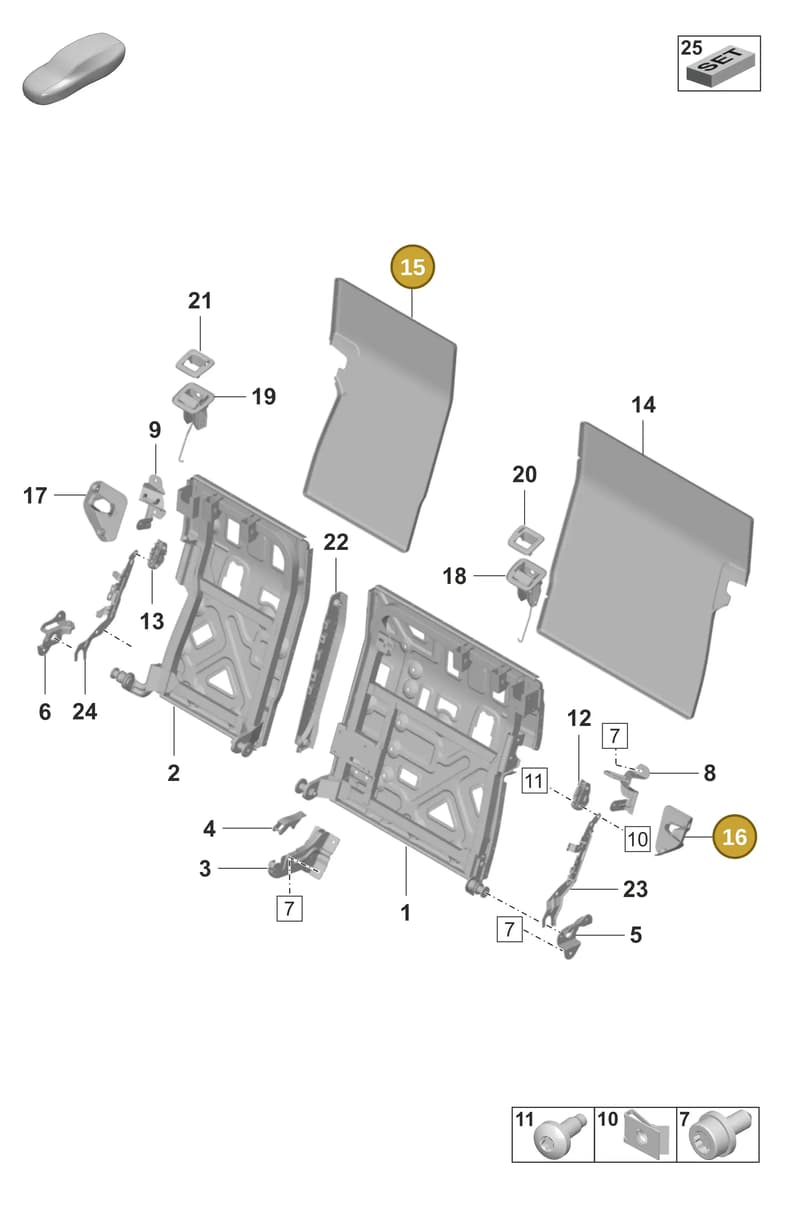 9J18859331E0 — Porsche Taycan Sport Turismo (2023-) diagram p56818000, position 15+16