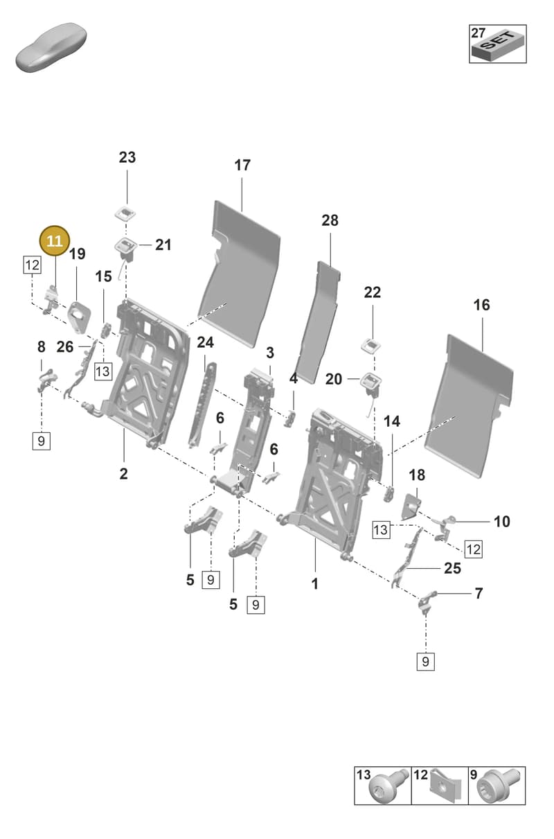 9J1886162 — Porsche Taycan Sport Turismo (2019-2024) diagram p56818010, position 11