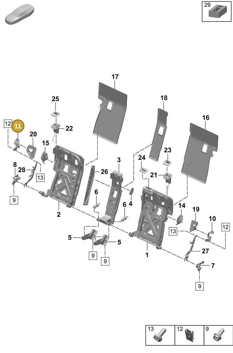 9J1886162 — Porsche Taycan Sport Turismo (2023-2025) diagram p64818010, position 11