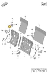 9J1886162 Porsche Bearing Bracket for Rear Seat Back Rest