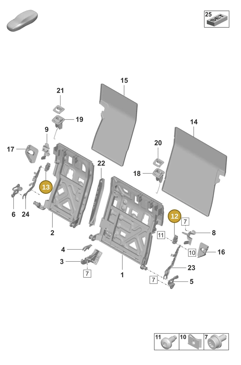 9J1886482 — Porsche Taycan Sport Turismo (2023-2025) diagram p56818000, position 12+13