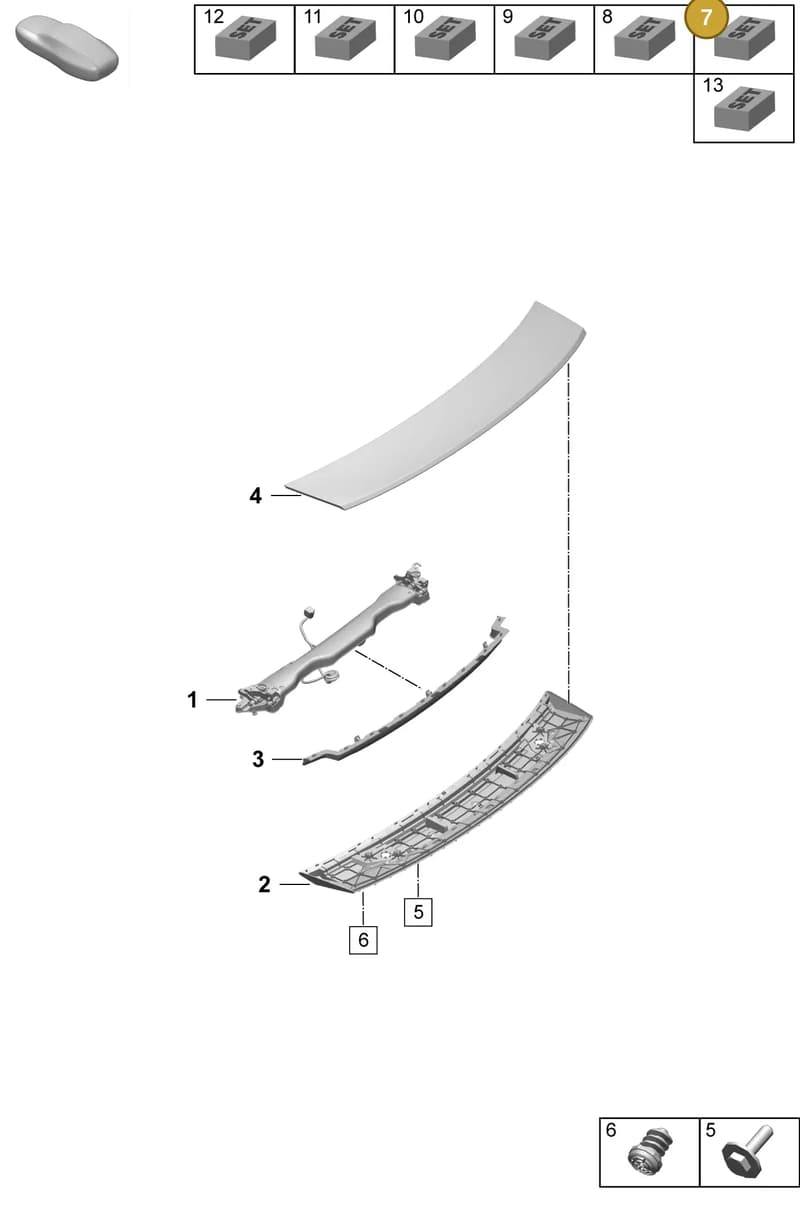 9J1898003 — Porsche Taycan Sport Turismo (2023-2025) diagram p64803150, position 7