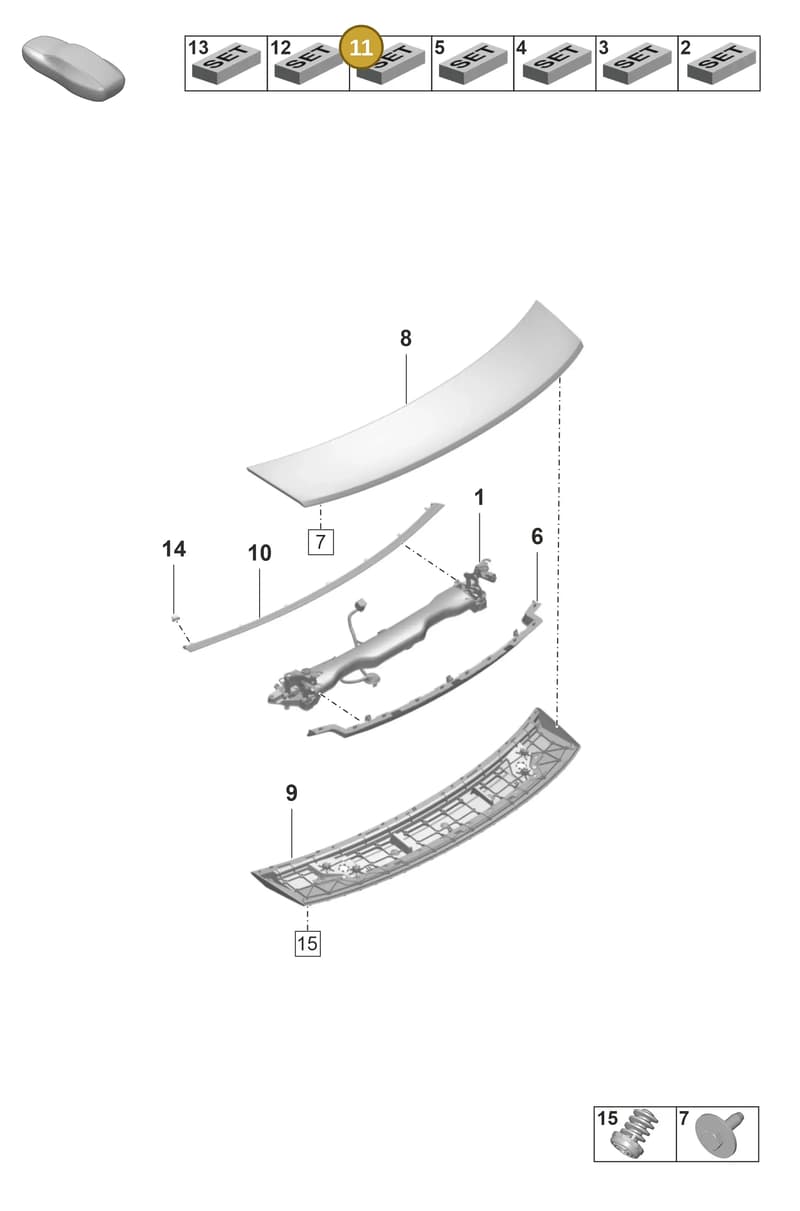 9J1898010 — Porsche Taycan Sport Turismo (2019-2024) diagram p56803150, position 11