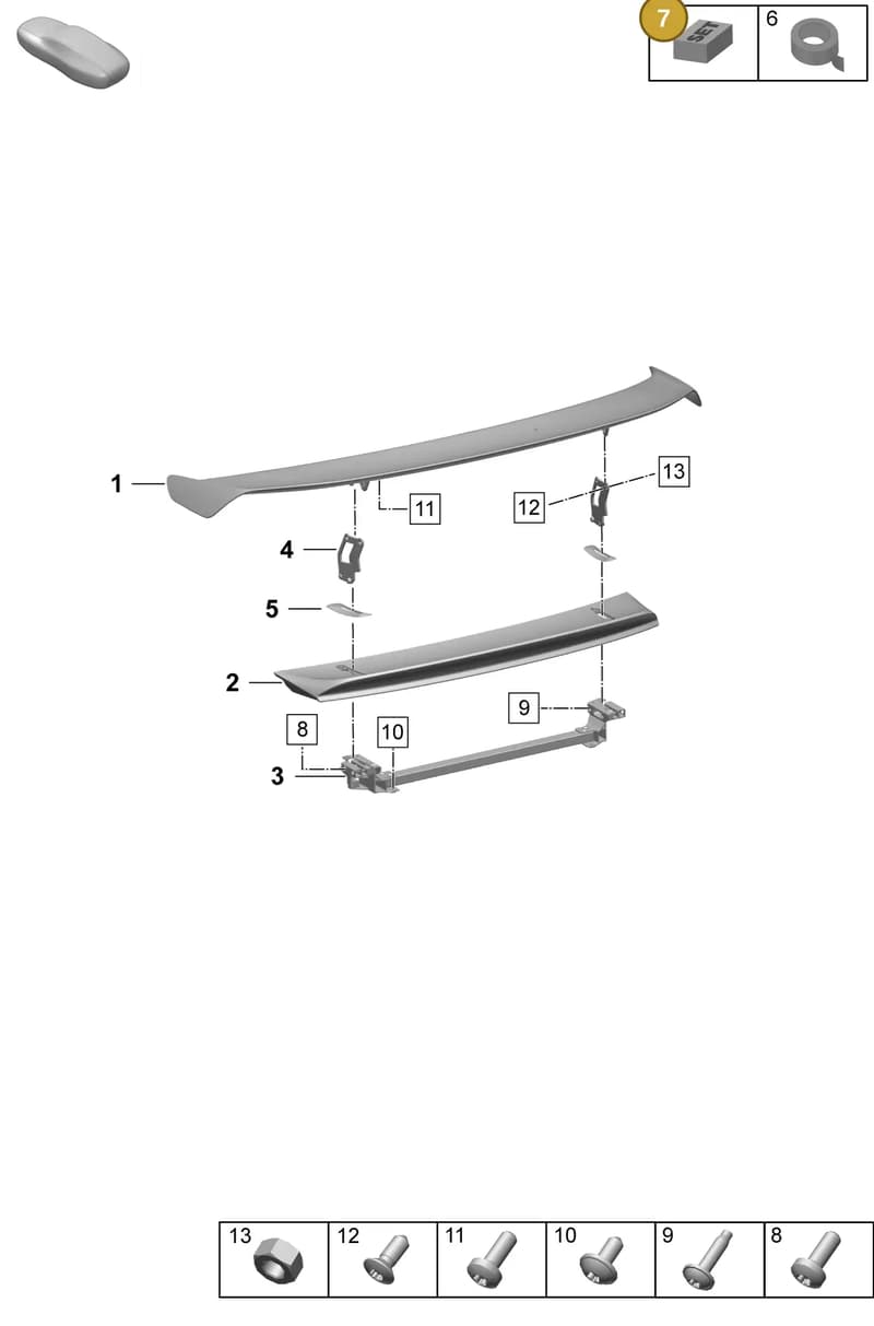 9J1898010 — Porsche Taycan Sport Turismo (2023-2025) diagram p64803170, position 7