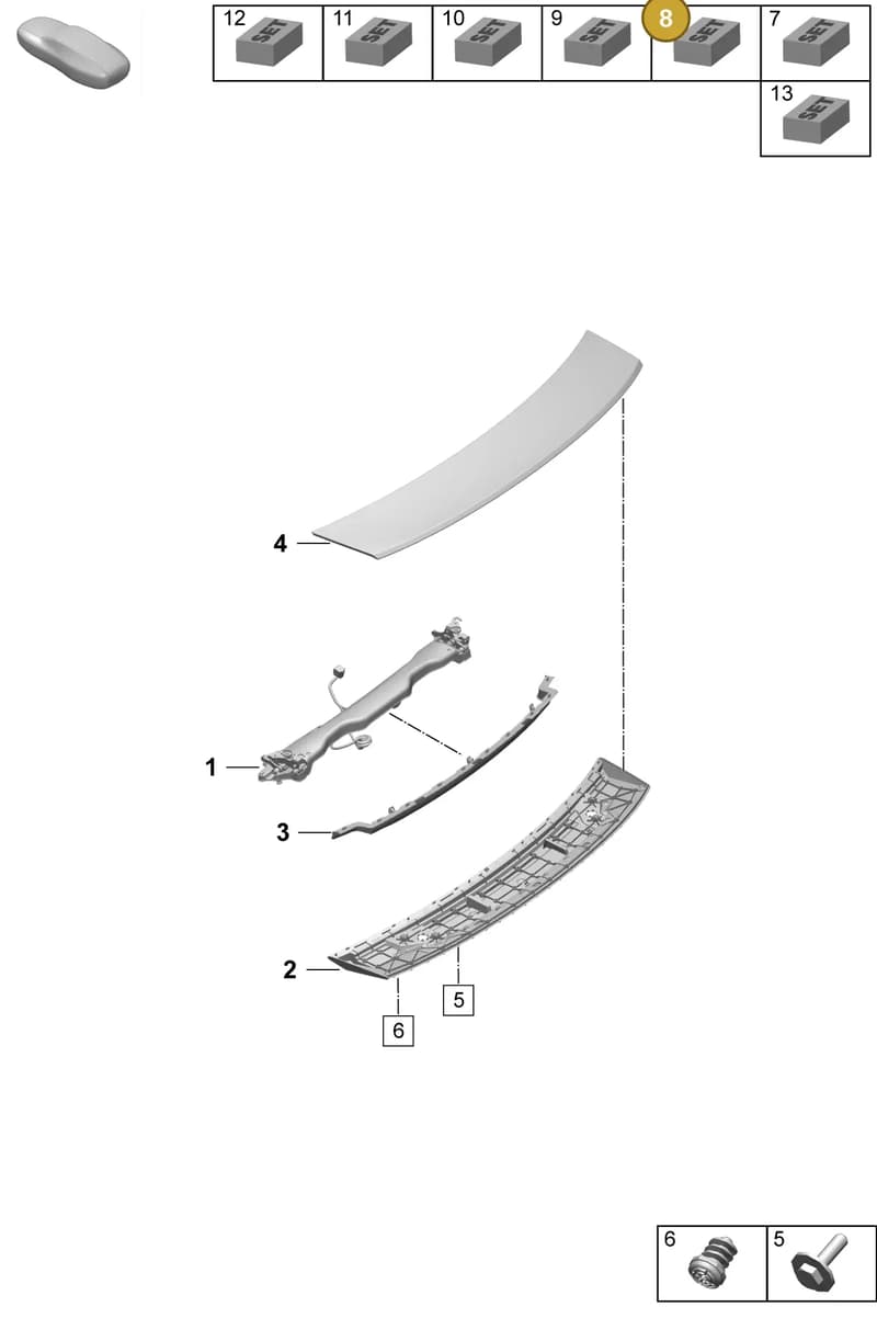 9J1898010 — Porsche Taycan Sport Turismo (2023-2025) diagram p64803150, position 8