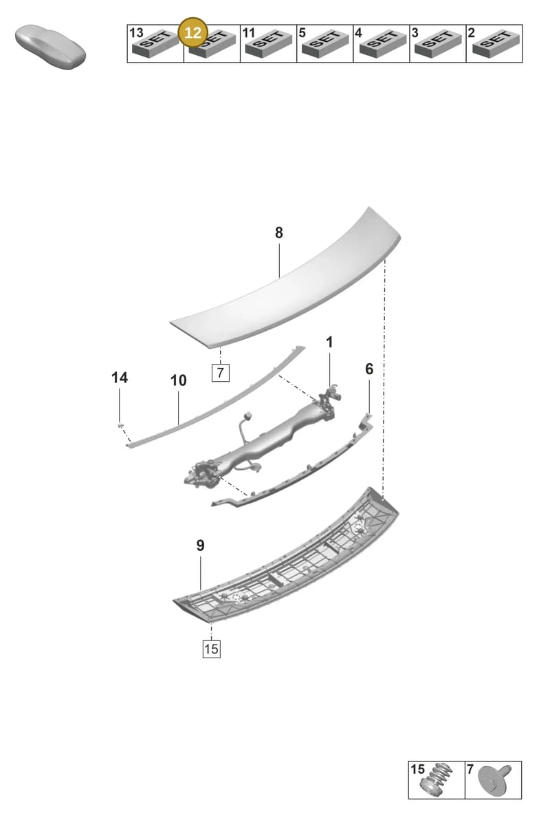 9J1898011 — Porsche Taycan Sport Turismo (2019-2024) diagram p56803150, position 12