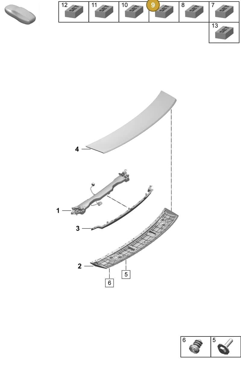 9J1898011 — Porsche Taycan Sport Turismo (2023-2025) diagram p64803150, position 9