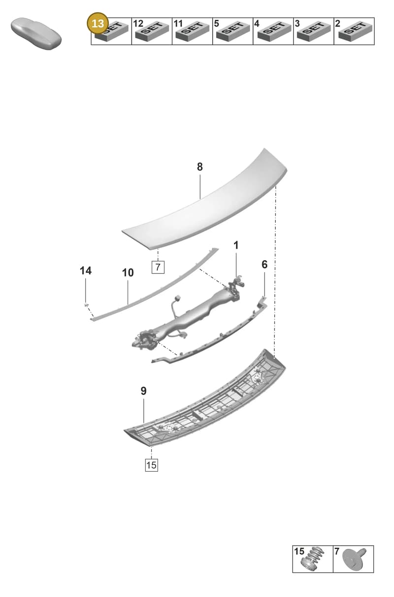9J1898013 — Porsche Taycan Sport Turismo (2019-2024) diagram p56803150, position 13