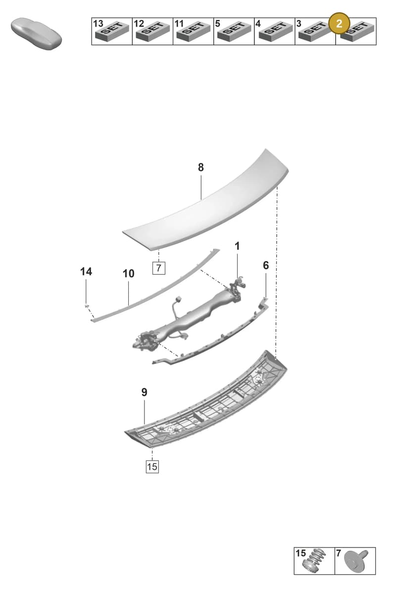 9J1898014 — Porsche Taycan Sport Turismo (2019-2024) diagram p56803150, position 2
