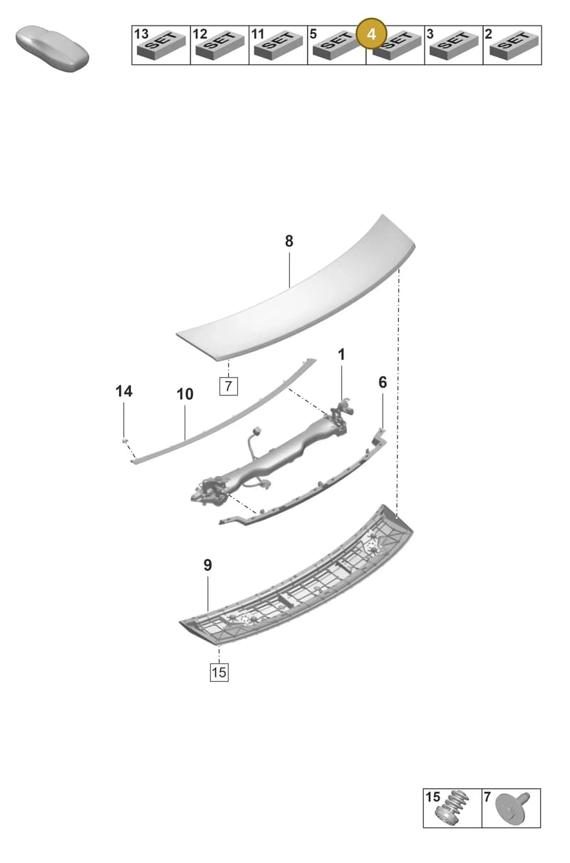 9J1898021 — Porsche Taycan Sport Turismo (2019-2024) diagram p56803150, position 4