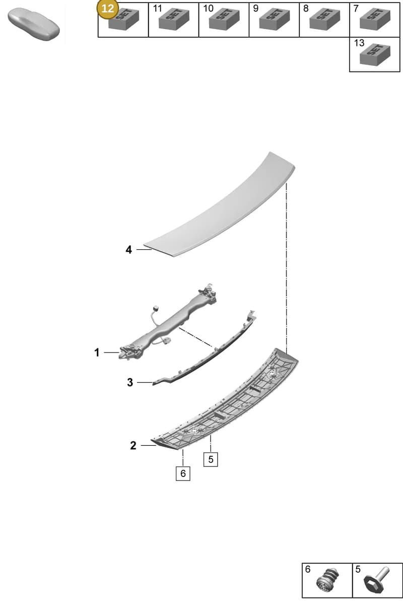 9J1898021 — Porsche Taycan Sport Turismo (2023-2025) diagram p64803150, position 12
