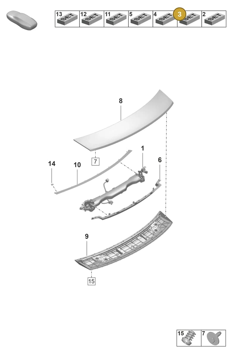 9J1898026 — Porsche Taycan Sport Turismo (2019-2024) diagram p56803150, position 3