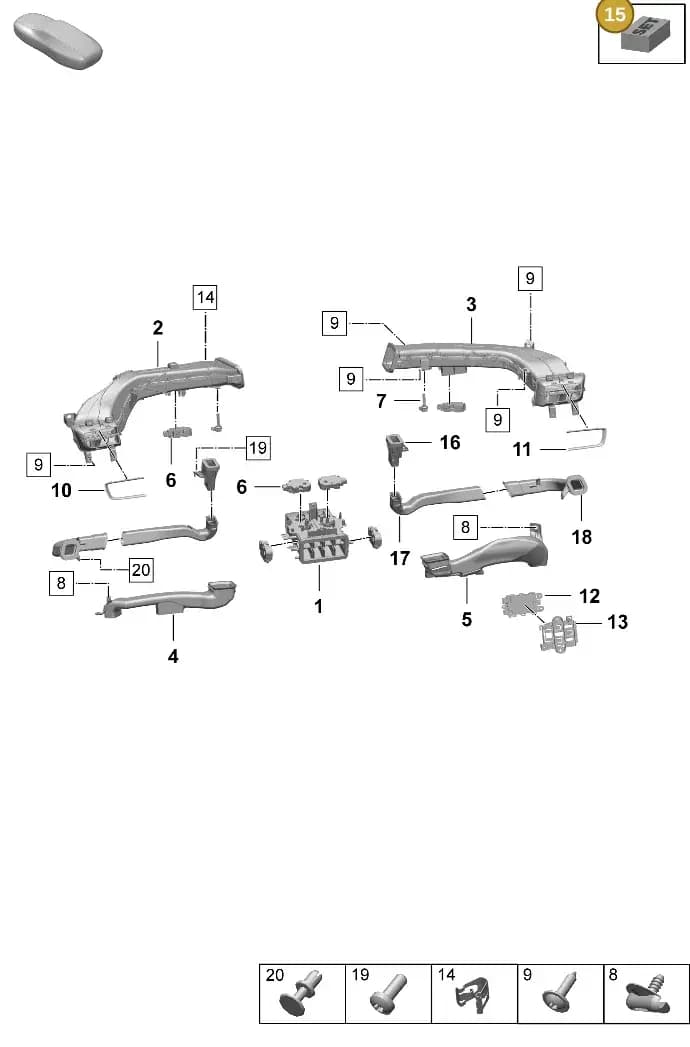 9J1898030 — Porsche Taycan Sport Turismo (2023-2025) diagram p64813110, position 15