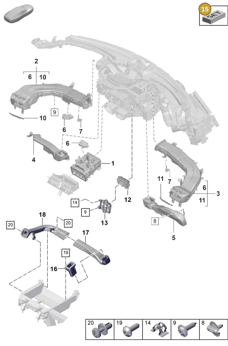 9J1898030 — Porsche Taycan Sport Turismo (2023-2025) diagram p56813100, position 15