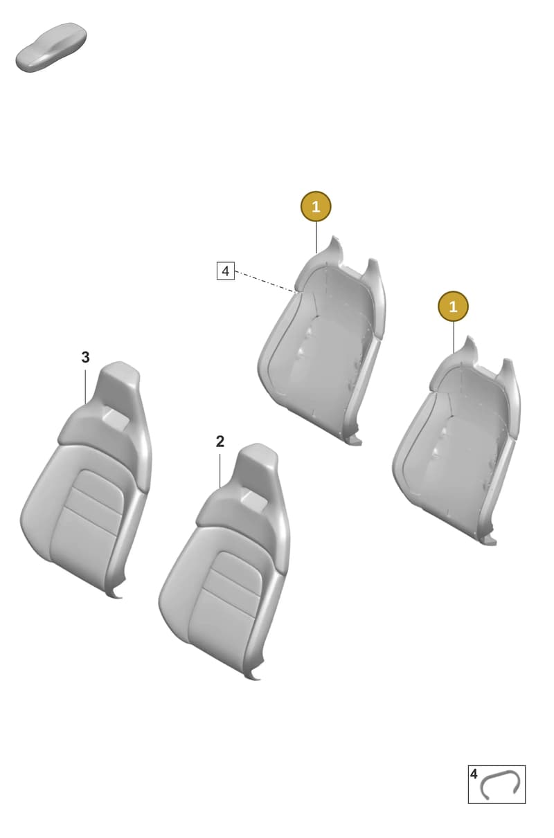 9J1898031C — Porsche Taycan Sport Turismo (2019-2024) diagram p56817310, position 1