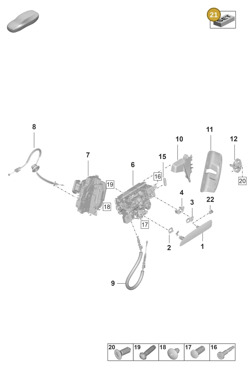 9J1898040 — Porsche Taycan Sport Turismo (2019-2024) diagram p56804100, position 21
