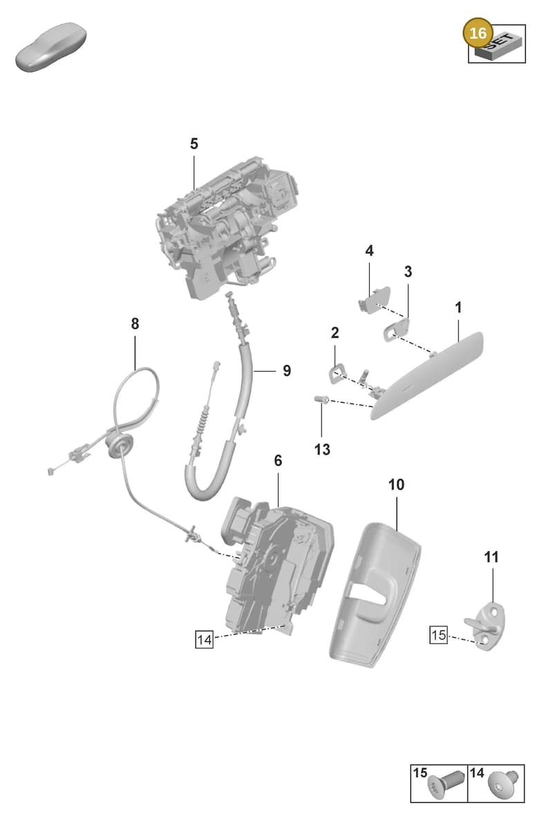9J1898040 — Porsche Taycan Sport Turismo (2019-2024) diagram p56804300, position 16
