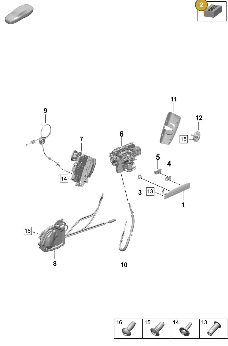 9J1898040 — Porsche Taycan Sport Turismo (2023-2025) diagram p64804250, position 2