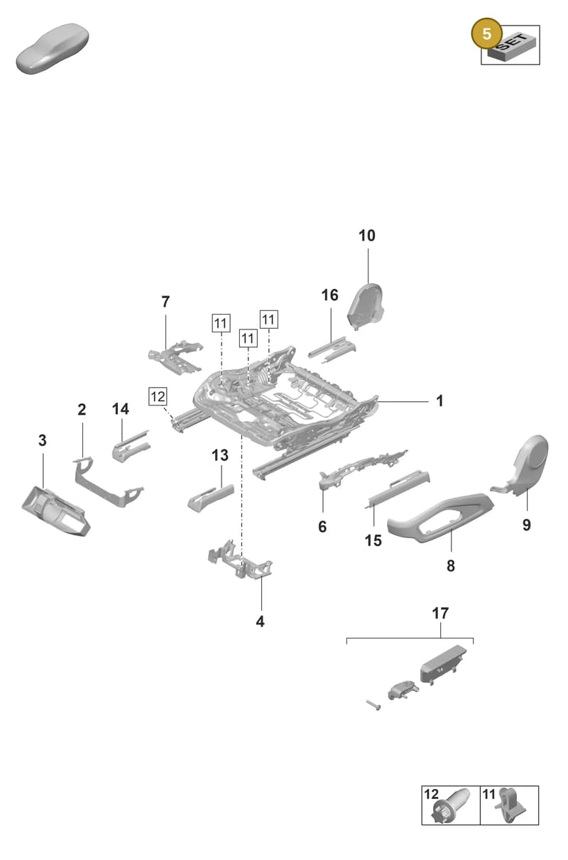 9J1898053 — Porsche Taycan Sport Turismo (2019-2024) diagram p56817100, position 5