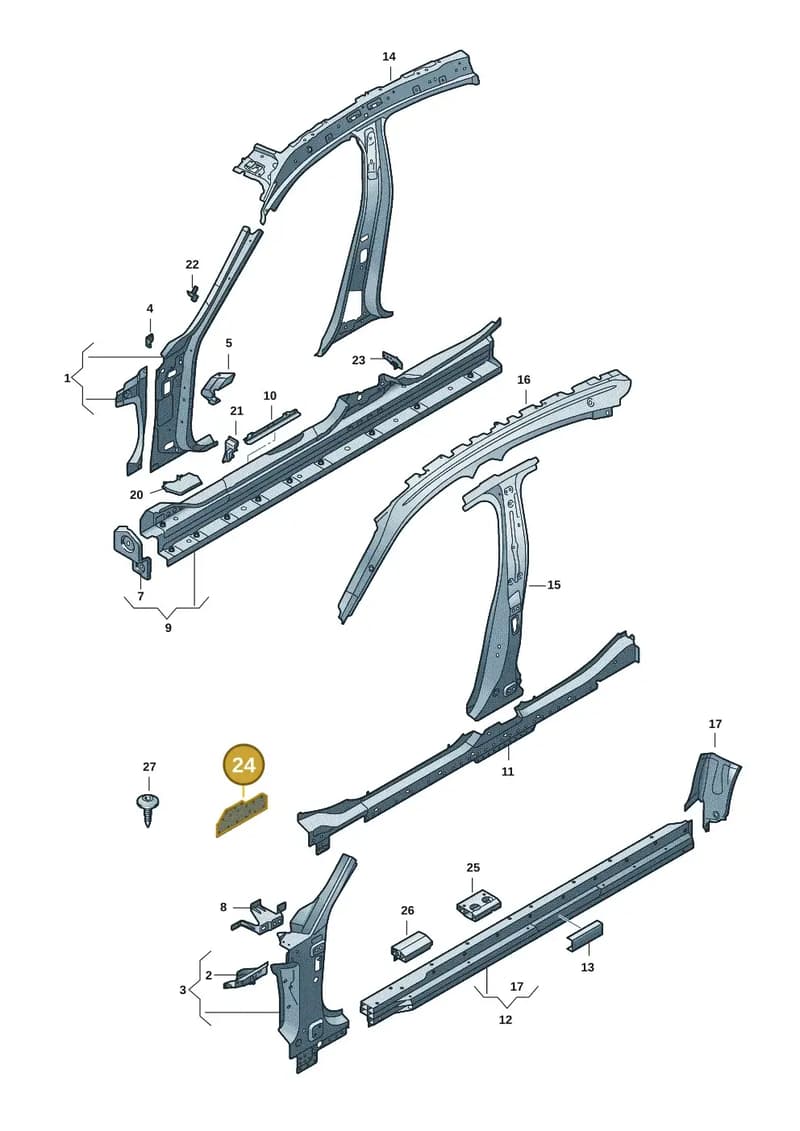 9J1898129 — Audi RS e-tron GT (2020-2025) diagram 4j1809000, position 24