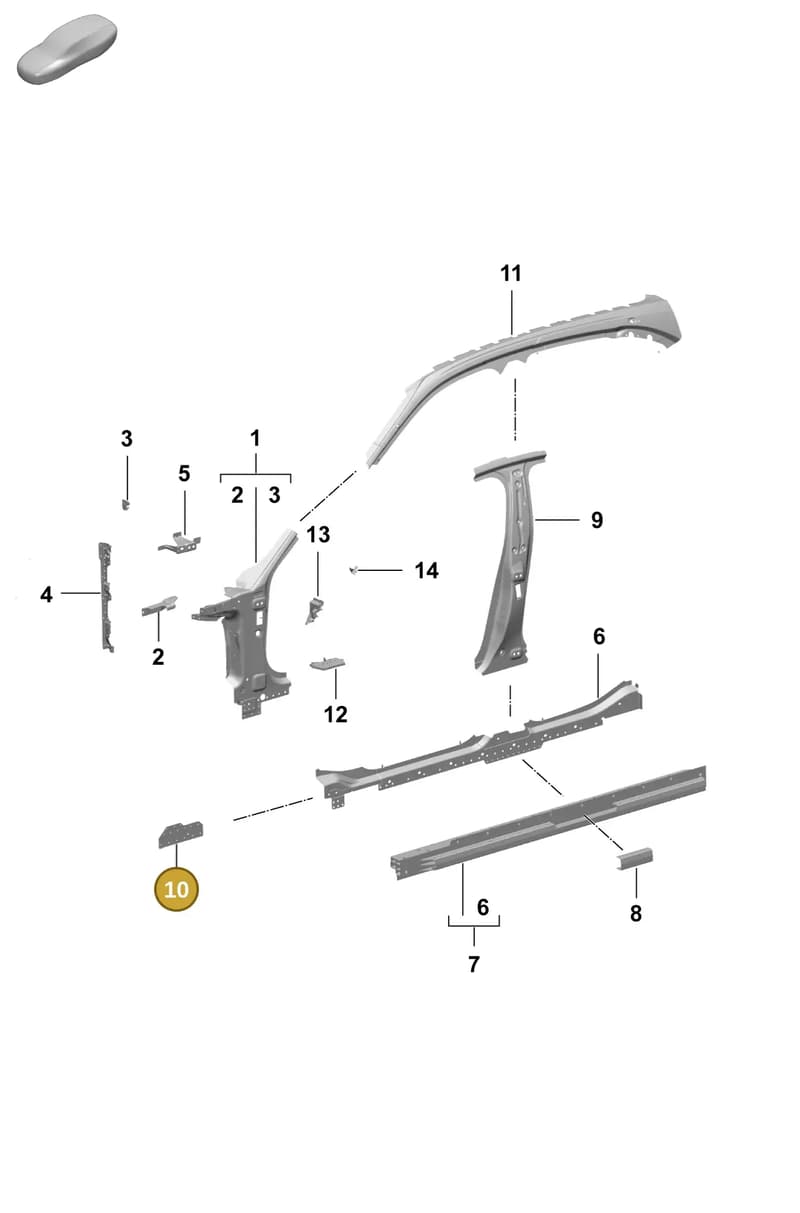 9J1898129 — Porsche Taycan Sport Turismo (2023-2025) diagram p64801520, position 10