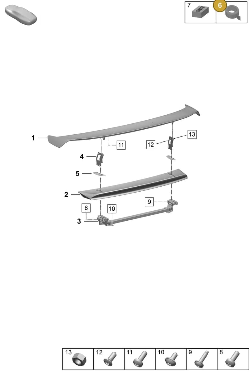 9J1898195B — Porsche Taycan Sport Turismo (2023-2025) diagram p64803170, position 6