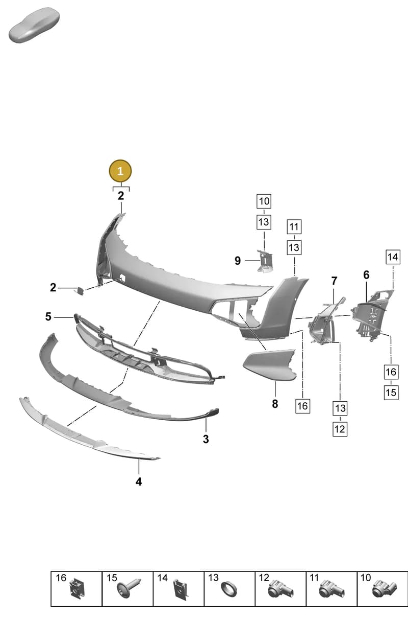 9J1898220A — Porsche Taycan Sport Turismo (2023-2025) diagram p64802030, position 1