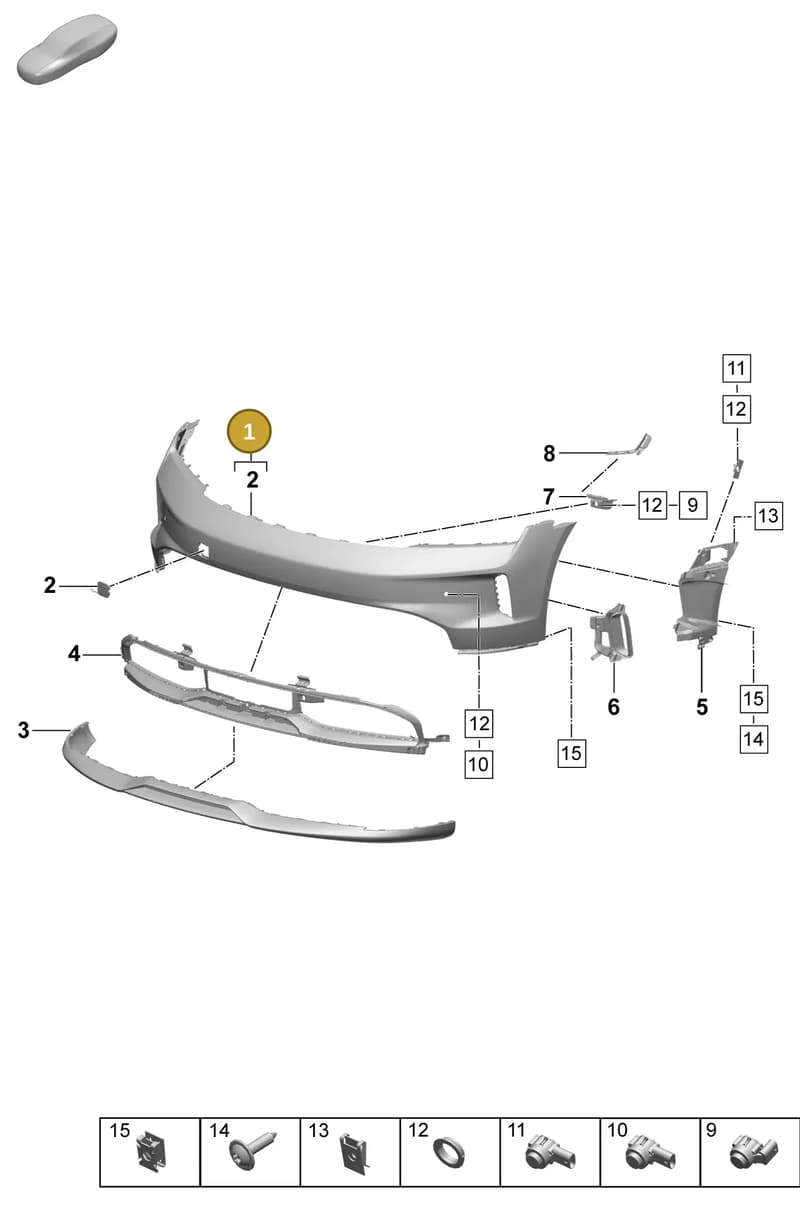 9J1898220A — Porsche Taycan Sport Turismo (2023-2025) diagram p64802000, position 1
