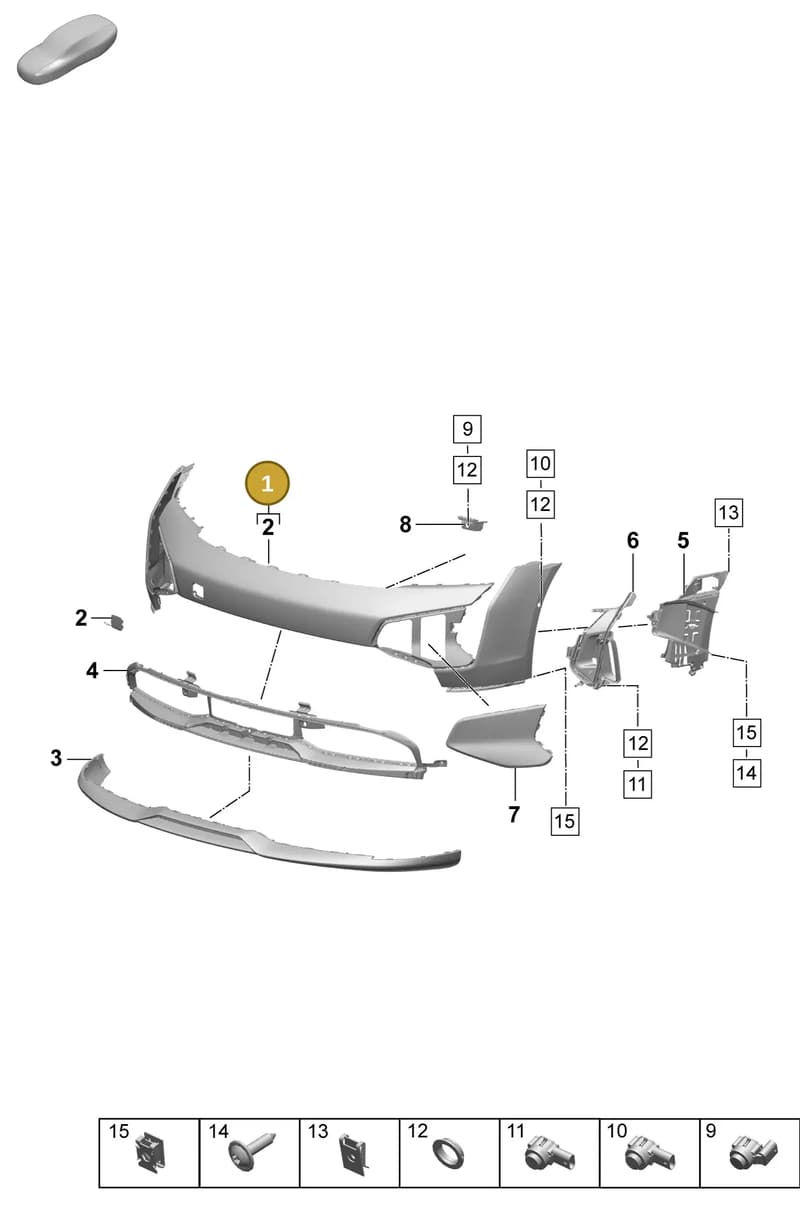 9J1898220B — Porsche Taycan Sport Turismo (2023-2025) diagram p64802010, position 1