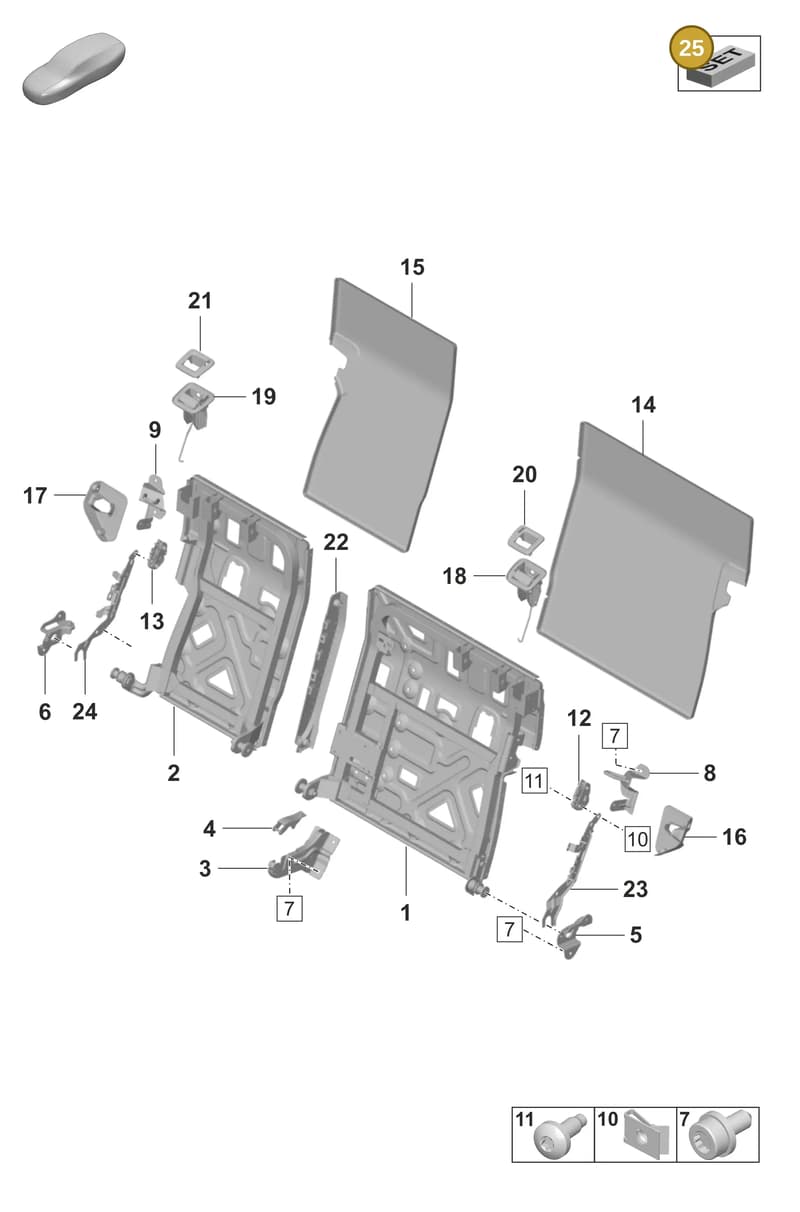9J1898283 — Porsche Taycan Sport Turismo (2019-2024) diagram p56818020, position 25