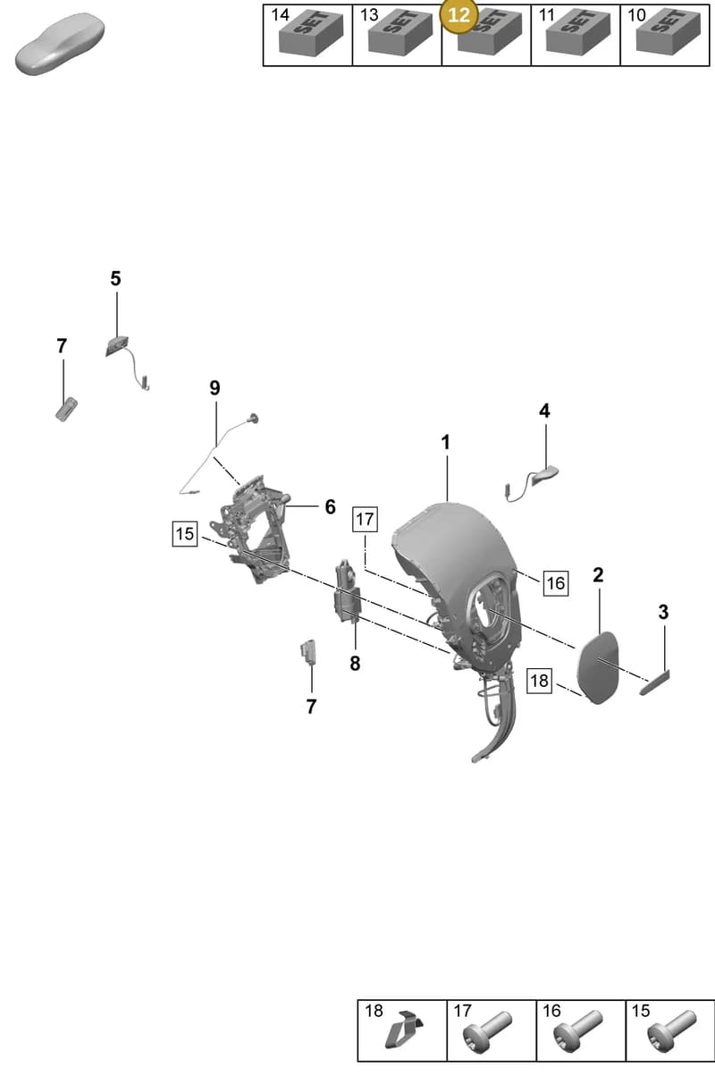 9J1898352J — Porsche Taycan Sport Turismo (2023-2025) diagram p64801410, position 12