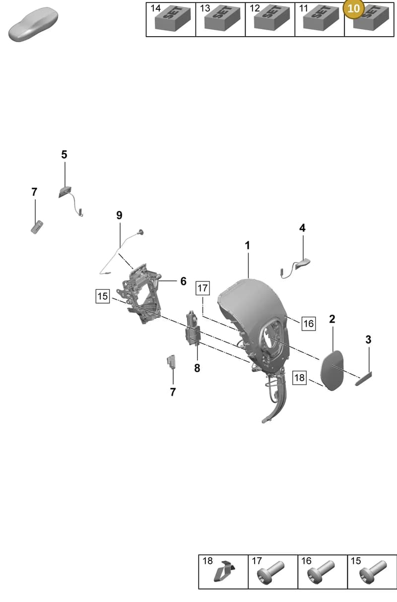 9J1898352L — Porsche Taycan Sport Turismo (2023-2025) diagram p64801410, position 10