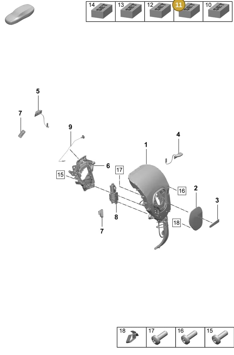 9J1898352Q — Porsche Taycan Sport Turismo (2023-2025) diagram p64801410, position 11