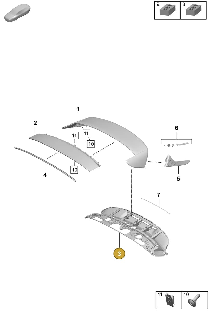 9J1898932O3G — Porsche Taycan Sport Turismo (2023-2025) diagram p64803160, position 3
