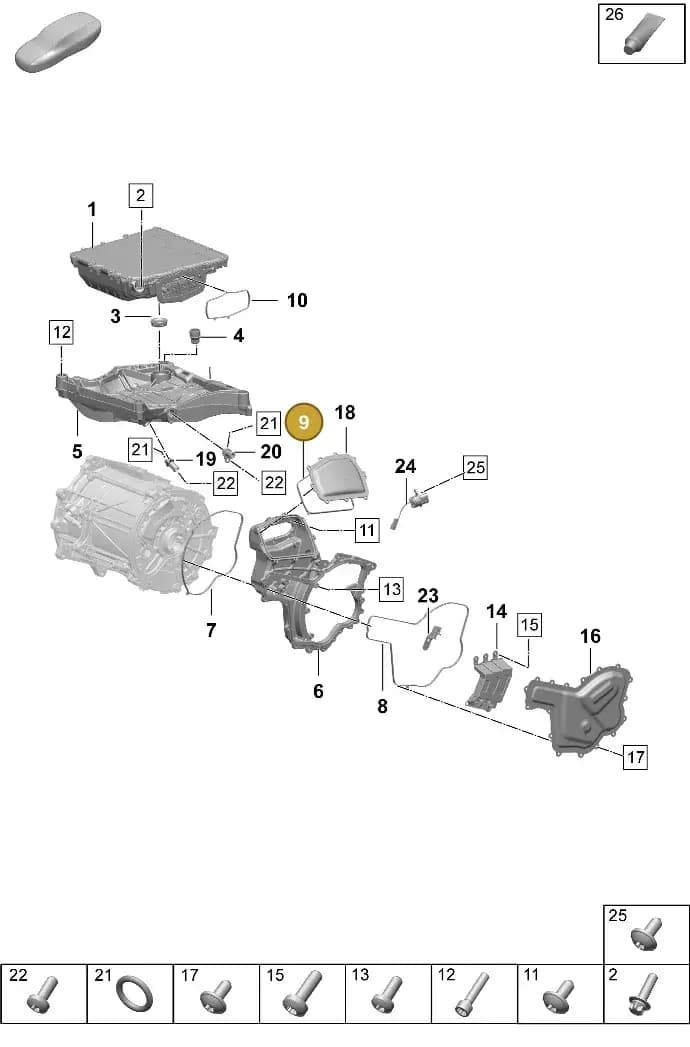 9J1903575B — Porsche Taycan Sport Turismo (2023-2025) diagram p64152060, position 9