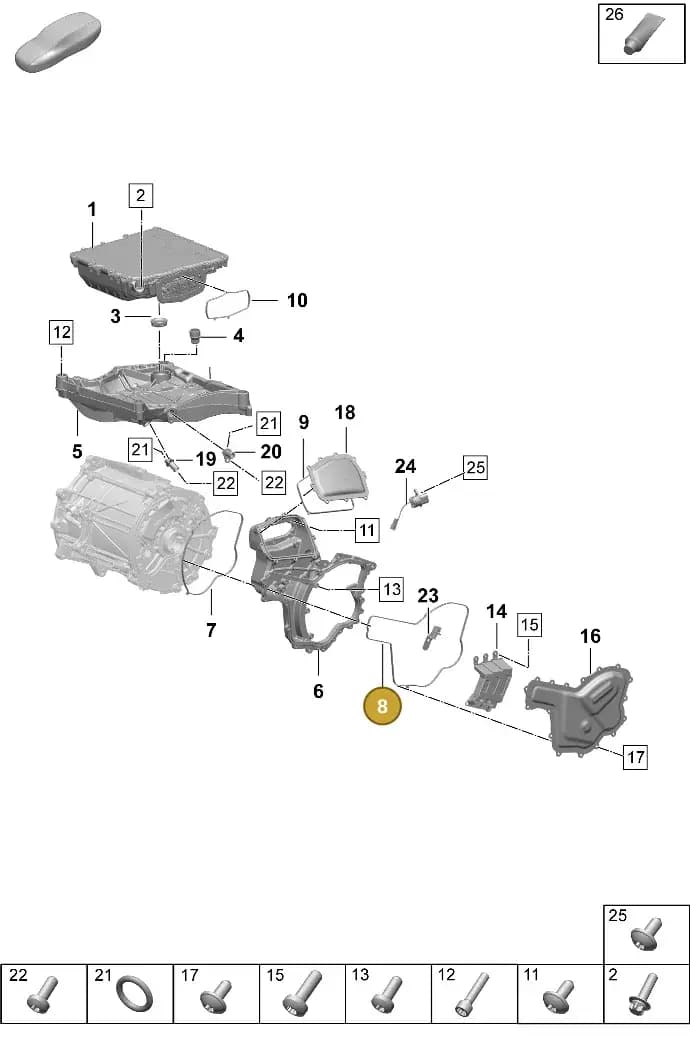 9J1903575 — Porsche Taycan Sport Turismo (2023-2025) diagram p64152060, position 8