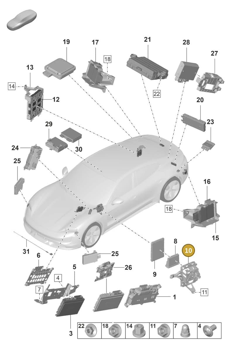 9J1907239B — Porsche Taycan Sport Turismo (2019-2024) diagram p56901040, position 10