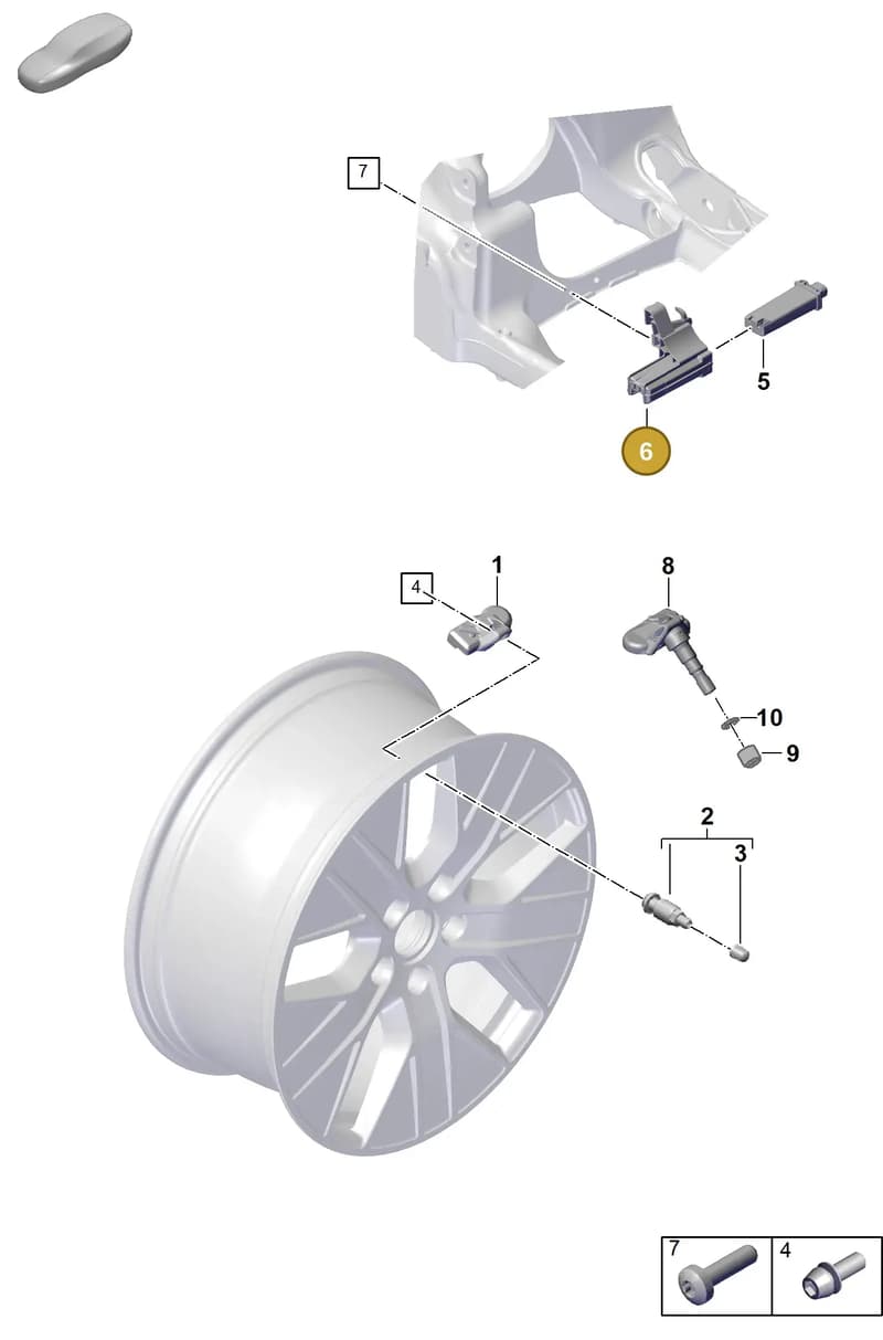 9J1907297B — Porsche Taycan Sport Turismo (2019-2024) diagram p56601500, position 6