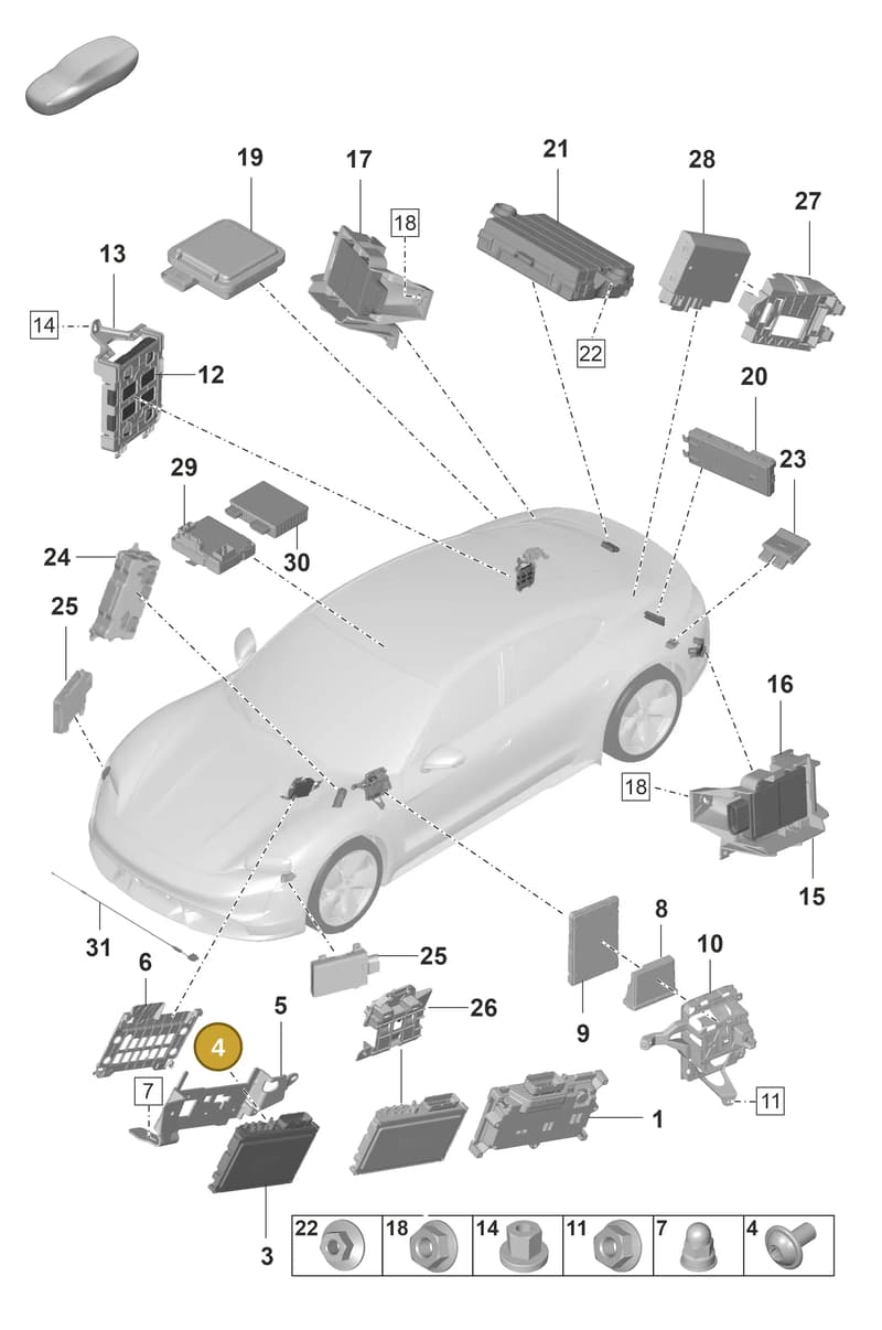 9J1907324A — Porsche Taycan Sport Turismo (2019-2024) diagram p56901040, position 4