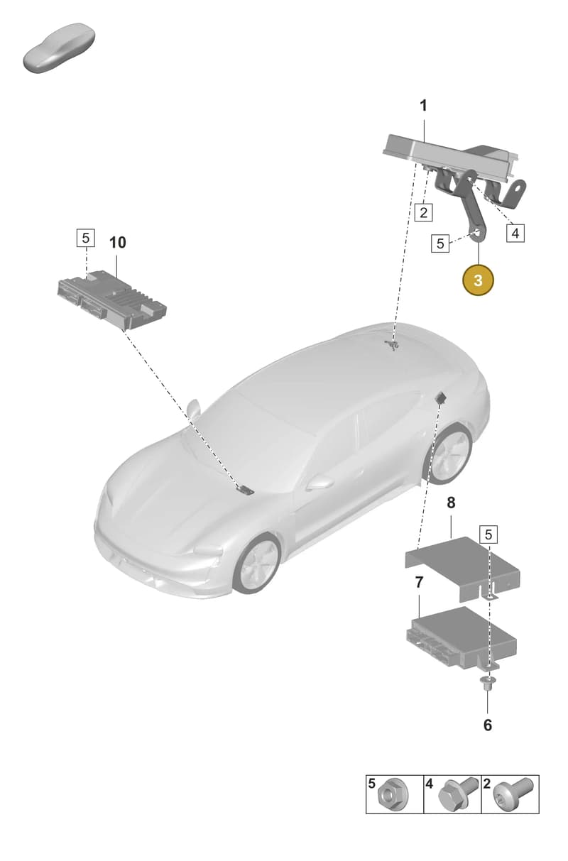 9J1907348A — Porsche Taycan Sport Turismo (2019-2024) diagram p56901030, position 3