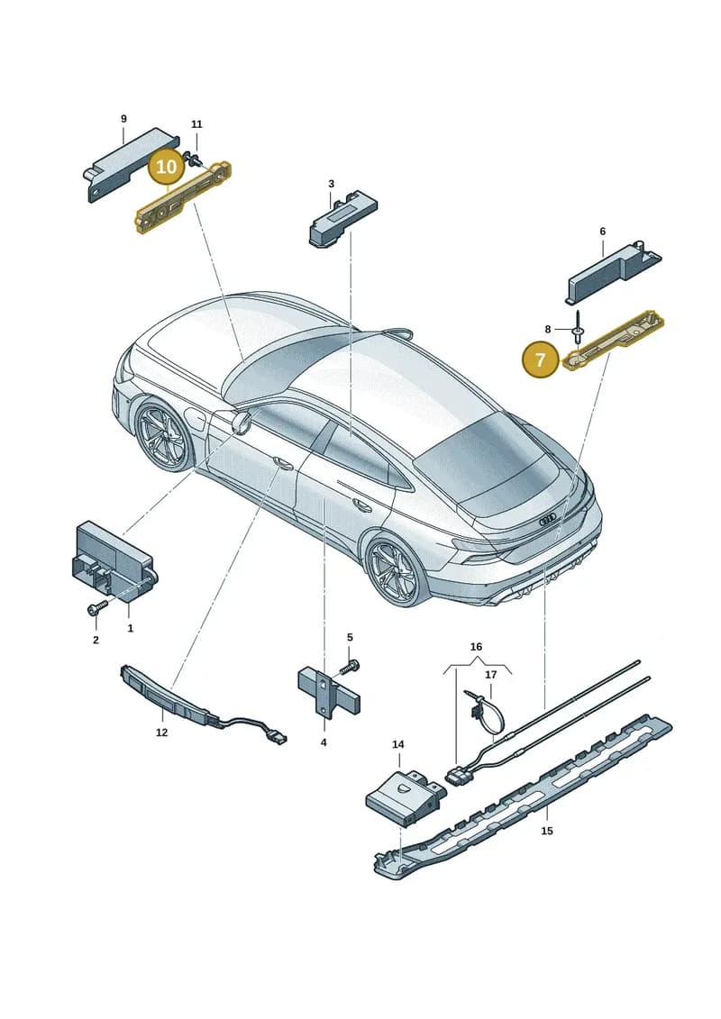 9J1907349 — Audi RS e-tron GT (2020-2025) diagram 4j1909000, position 7+10